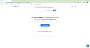 Opening a Zoom meeting