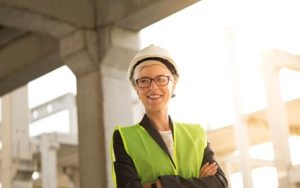 Female construction worker who has CITB Directors Role for Health and Safety knowledge