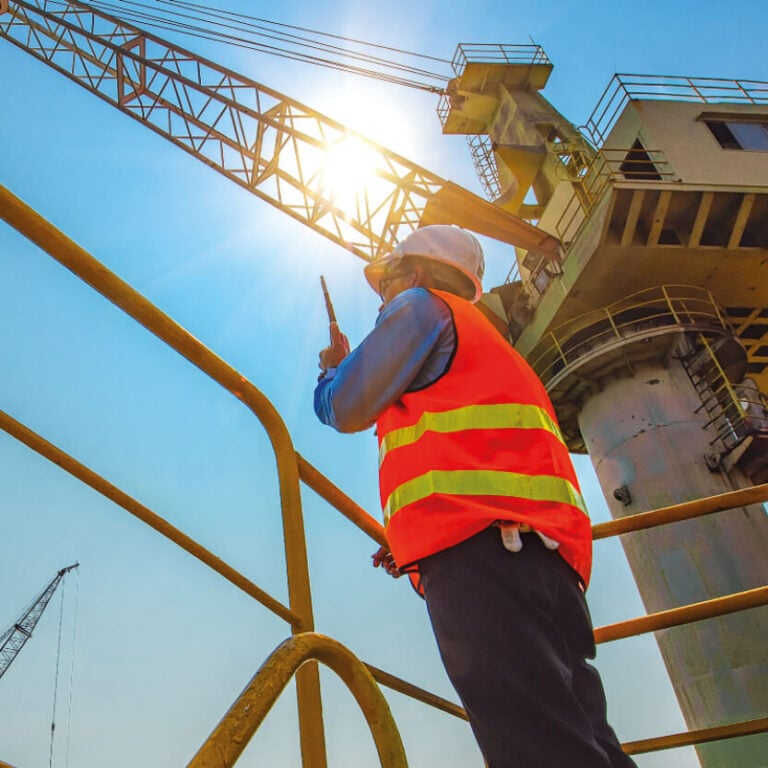 Slinger Signaller controlling lifting operations during a level 2 NVQ