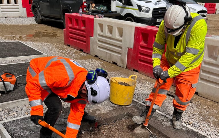 NRSWA Operative carrying out their role in street works