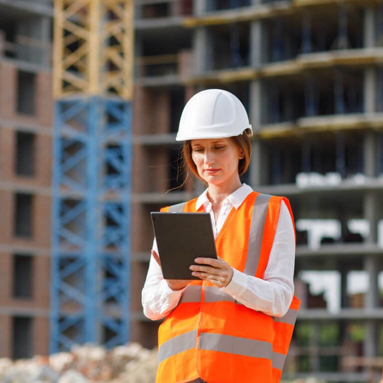 Construction Senior Manager on a construction site