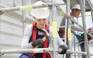 Scaffolder using the key components whilst at work