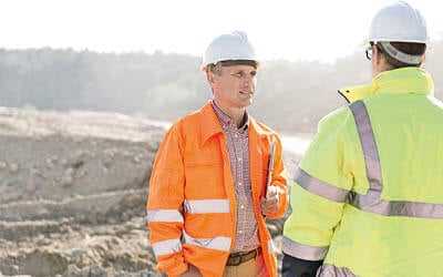 Site Manager and Site Supervisor on a construction site after completing a construction course