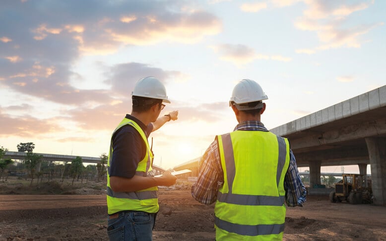 Construction workers on site