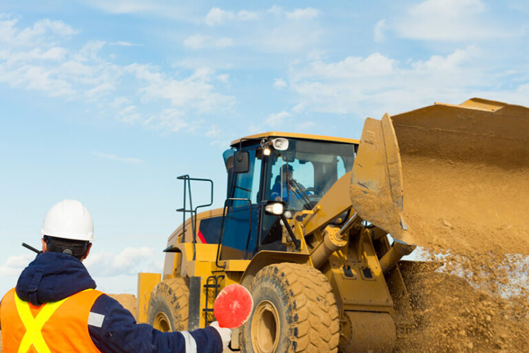 Construction worker on construction site