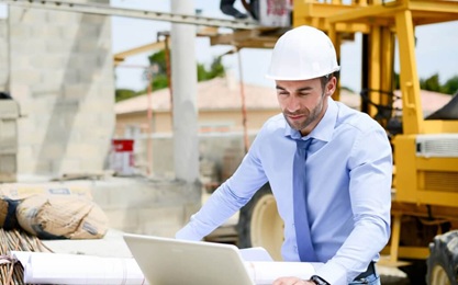 NVQ Learner on site completing their NVQ Level 3 in Construction Contracting Operations