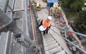 Temporary Works Coordinator observing scaffolding