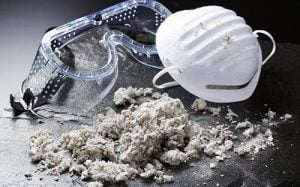 Asbestos Training image showing safety gear and asbestos