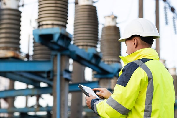 Utility worker on site after gaining their EUSR card.