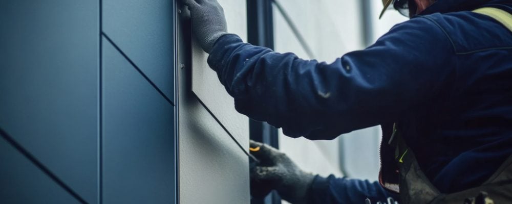 Raincladding Installers Stock Image