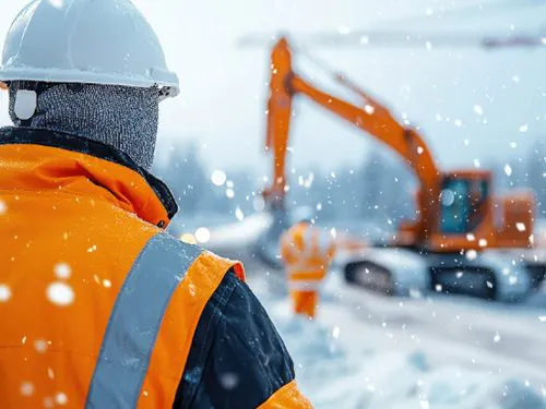 Construction Worker Staying Safe in Winter 500 px