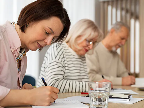 Delegates participating in NEBOSH blended learning.
