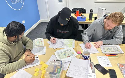 SMSTS Refesher course with delegates doing course work
