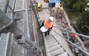 Temporary Works Coordinator observing scaffolding