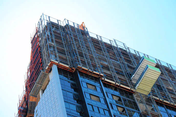 High rise building undergoing cladding remediation