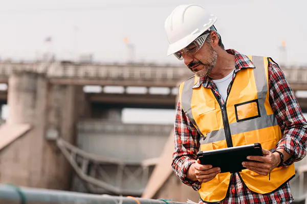 A construction professional conducting safety inspections after the removal of grandfather rights.